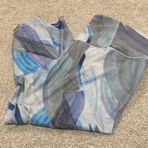 Athleta Blue and Gray Patterned Leggings